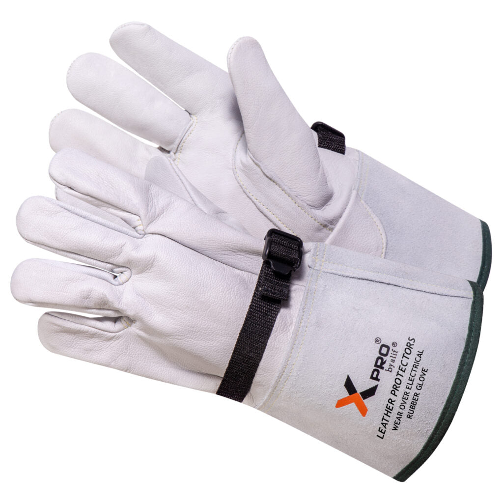 XPRO® Alif-1705 Electroline – Premium Goatskin Electrical Glove Protectors with Safety Cuff & Secure Buckle Fit