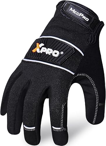 XPRO 25UWG General Utility Work Gloves, Heavy Duty Reinforced Palm, Knuckle Protection, Breathable & Machine Washable, touchscreen functionality for Men & Women