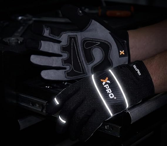 XPRO 25UWG General Utility Work Gloves, Heavy Duty Reinforced Palm, Knuckle Protection, Breathable & Machine Washable, touchscreen functionality for Men & Women