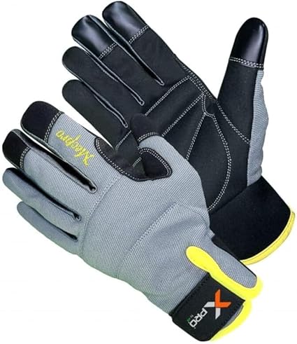 XPRO® 23TS Anti Vibration Gloves, Reflective back glows in dark, Touch Screen, Orange Hi Vis Gloves Flexible Spandex Back (