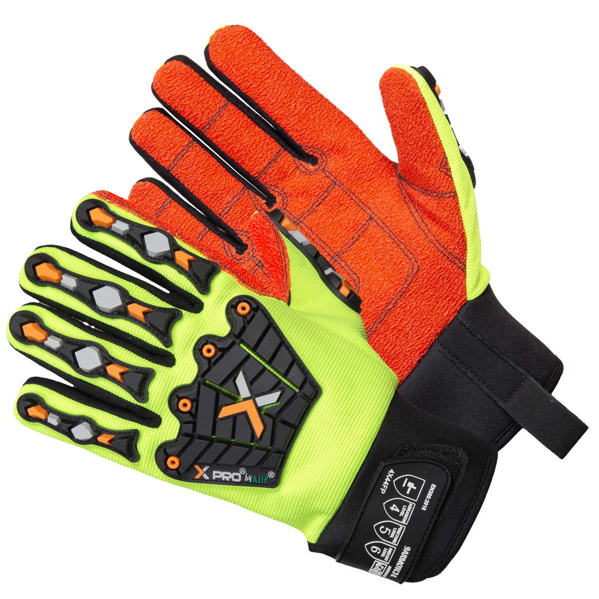 XPRO 9ARMOTC2 Firefighter Extrication Rescue Impact Safety Gloves, Cut-Resistant, High Visibility, ANSI/ISEA Certified