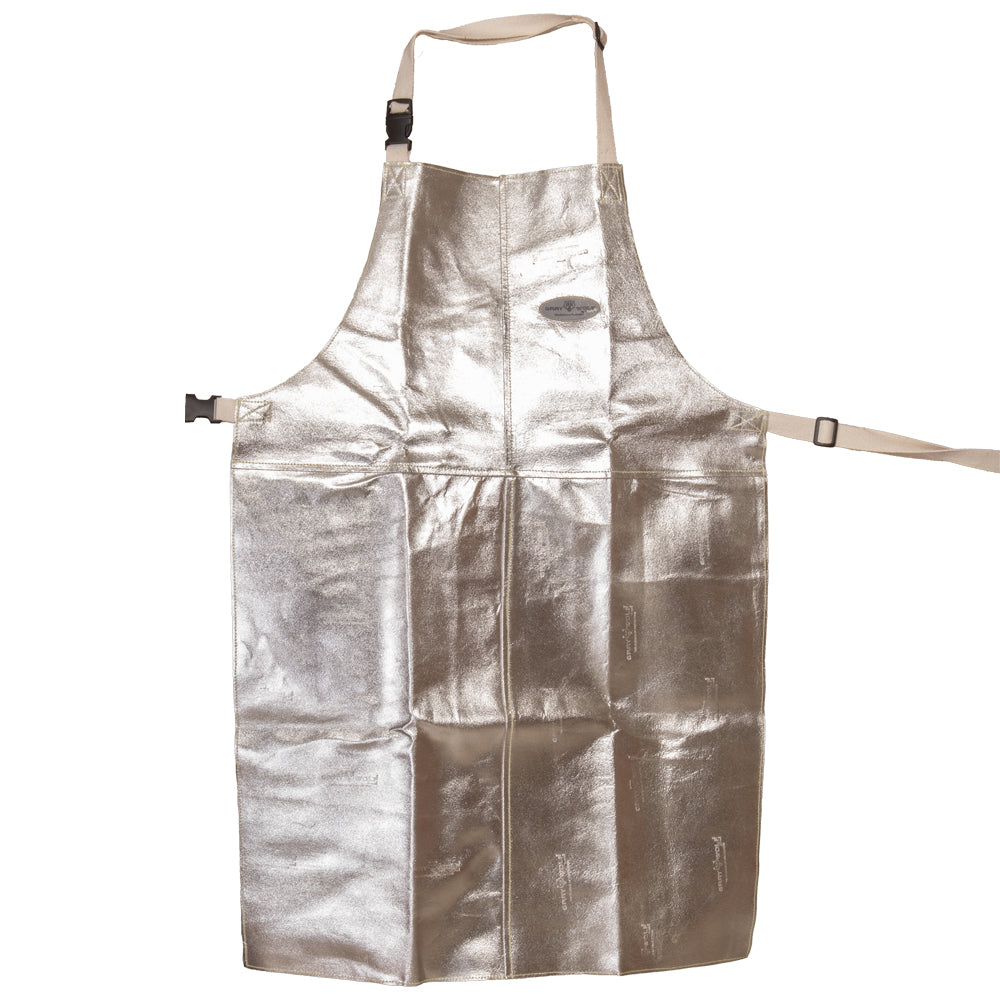 Graywolf Aluminized Leather Kevlar Heat Resistant Apron (1472° F) - Flame Resistant Domestic & Industrial Welding apron for Metal working and Forging 24" X 36"