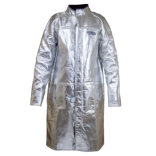 Graywolf Aluminized Kevlar Leather Welding Jacket/Welding Coat, Flame Resistant, Heavy duty (3000° F) Light weight