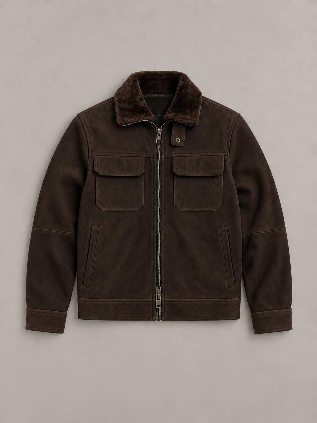 Toro by El Armarios Antique Brown Goat Suede Leather Jacket