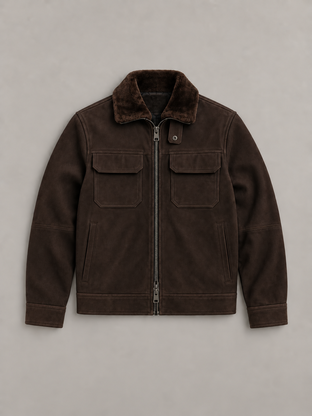 Toro by El Armarios Antique Brown Goat Suede Leather Jacket
