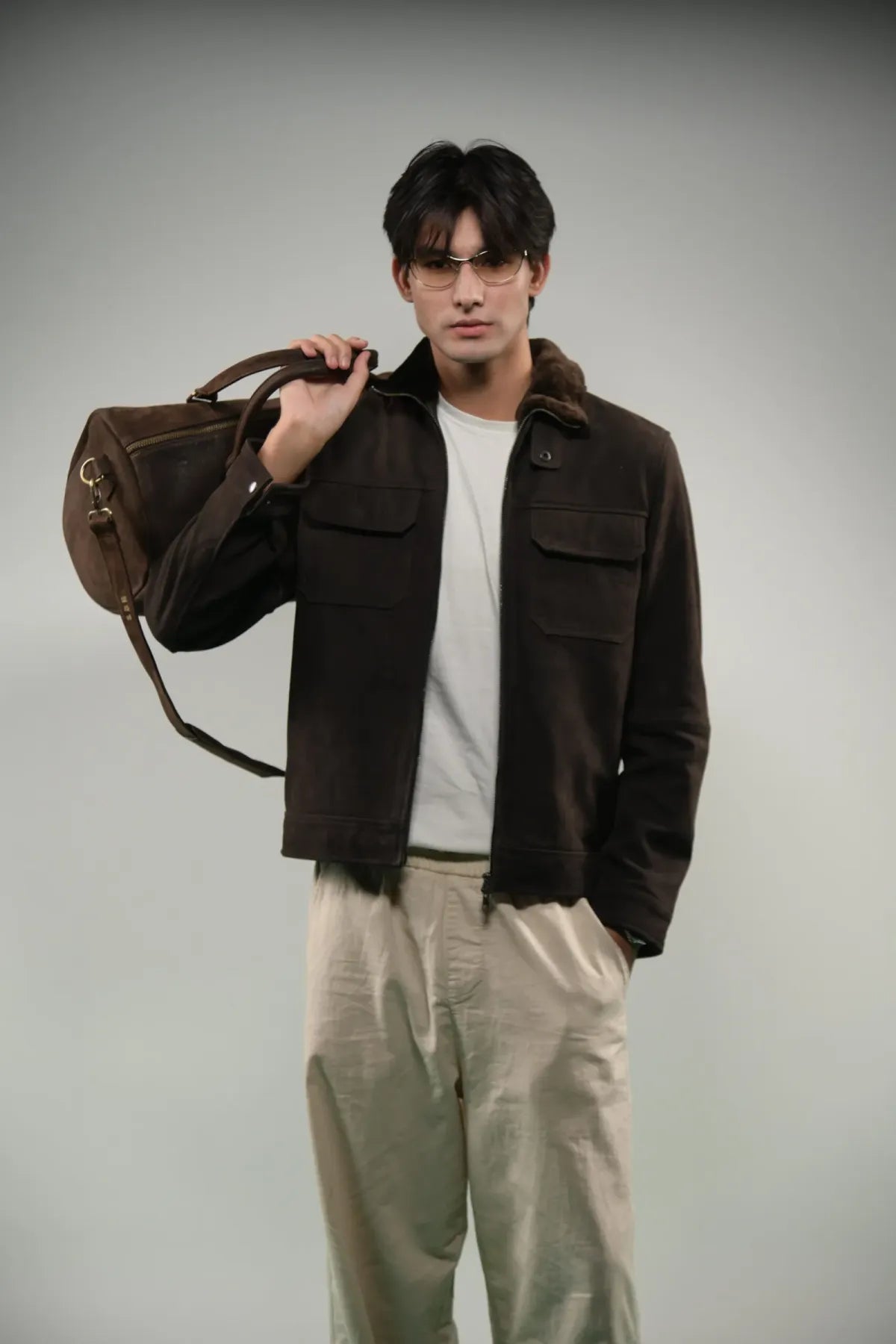 Toro by El Armarios Antique Brown Goat Suede Leather Jacket
