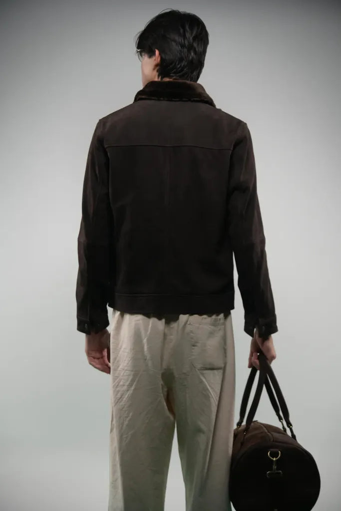 Toro by El Armarios Antique Brown Goat Suede Leather Jacket