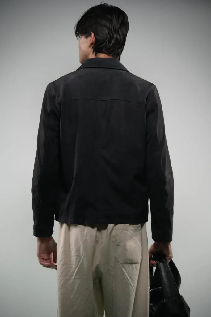 Toro by El Armarios Midnight Blue Goat Suede Leather Jacket