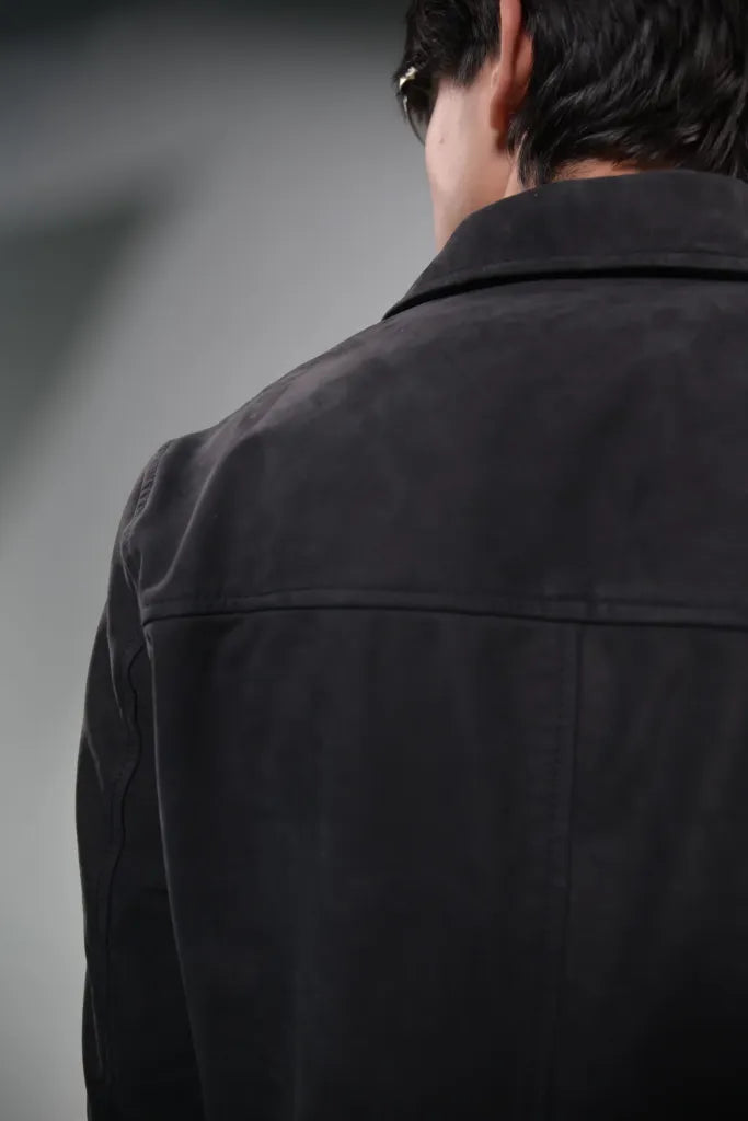 Toro by El Armarios Midnight Blue Goat Suede Leather Jacket