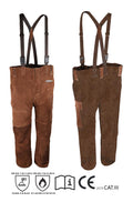 GRAYWOLF BROWN COWHIDE SPLIT LEATHER WELDING BIB TROUSER