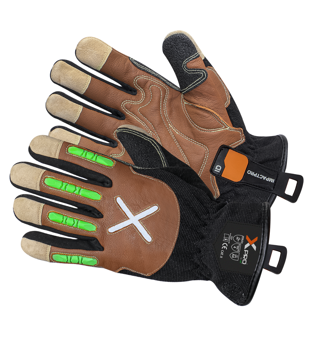 XPRO® MECPRO 16C6 Goatskin Leather Impact Gloves – Kevlar® Liner, TPR Guards, Cut & Abrasion Protection for Rebar Handling