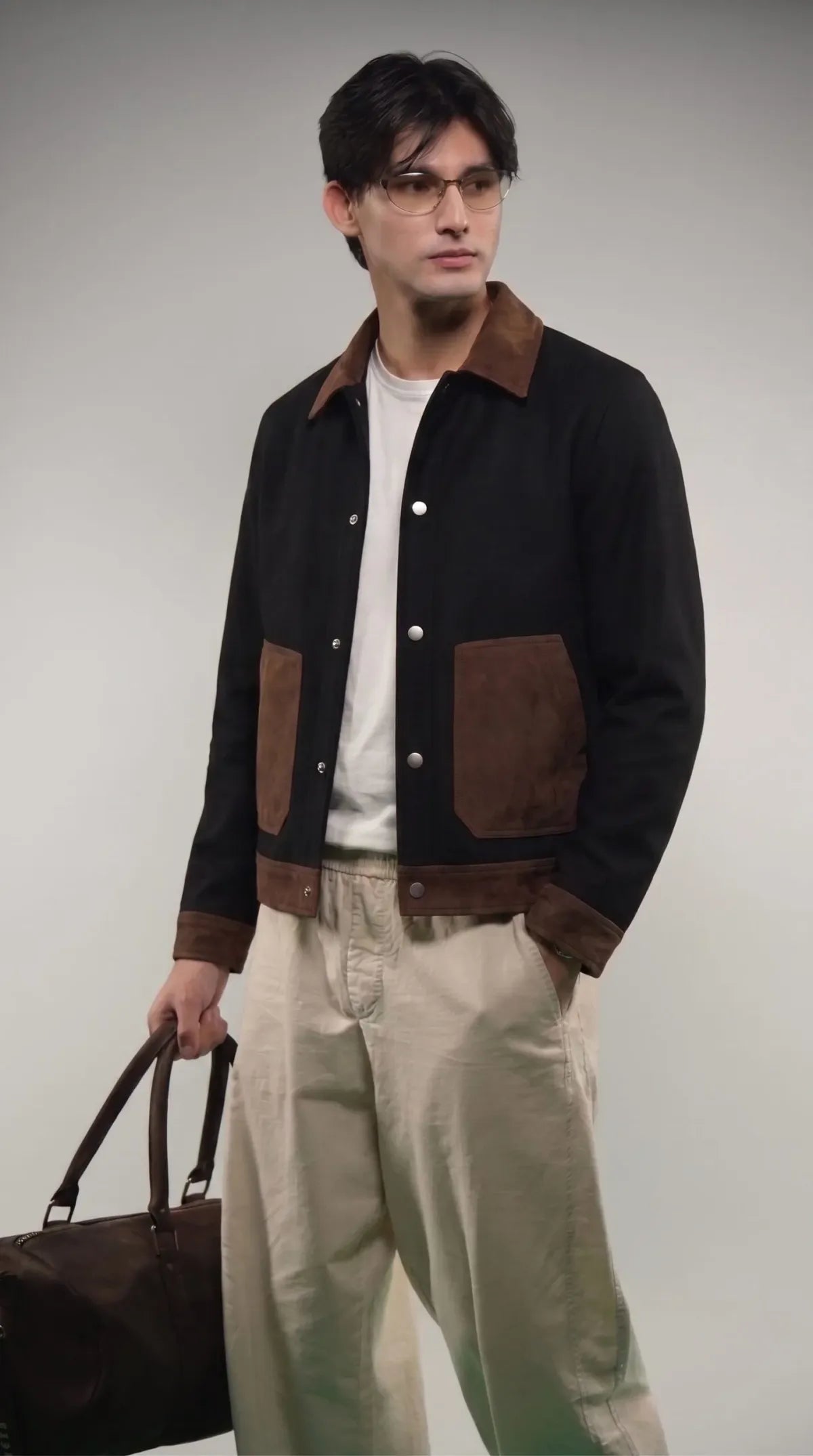 Toro by El Armarios Two-Tone Goat Suede Leather Jacket