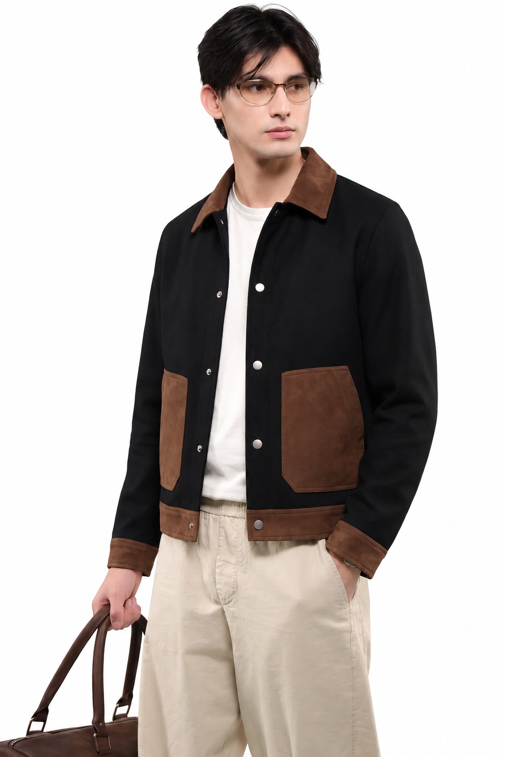 Toro by El Armarios Two-Tone Goat Suede Leather Jacket