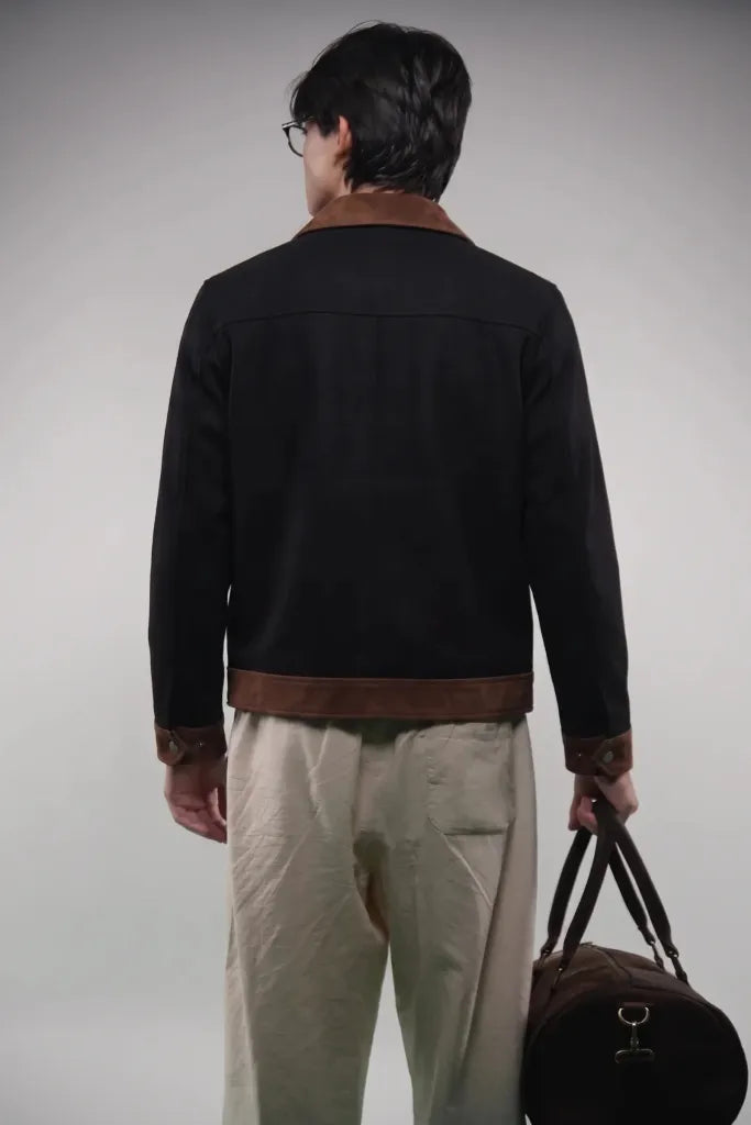 Toro by El Armarios Two-Tone Goat Suede Leather Jacket